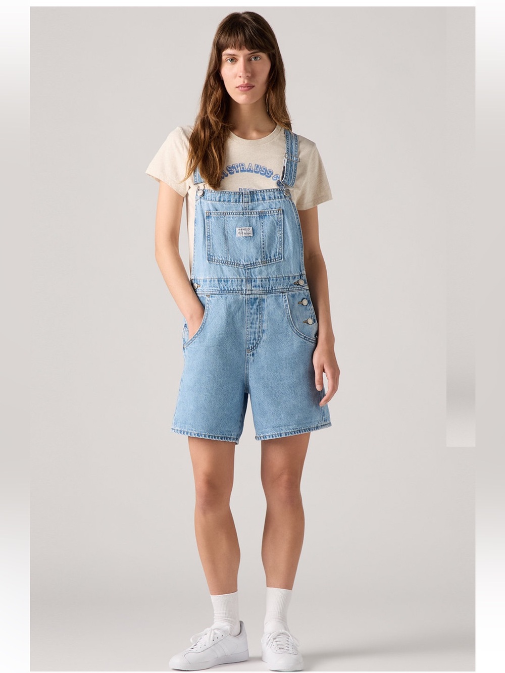 Levi’s EUC Vintage Inspired Denim Shortalls Size Medium in I Will ( Light Wash )